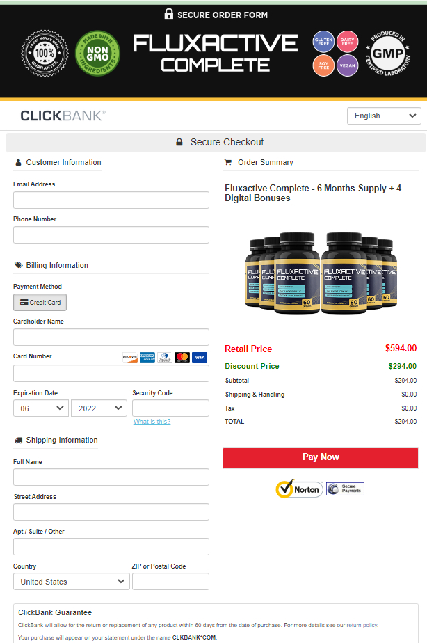 Fluxactive Complete - Secure Order Page